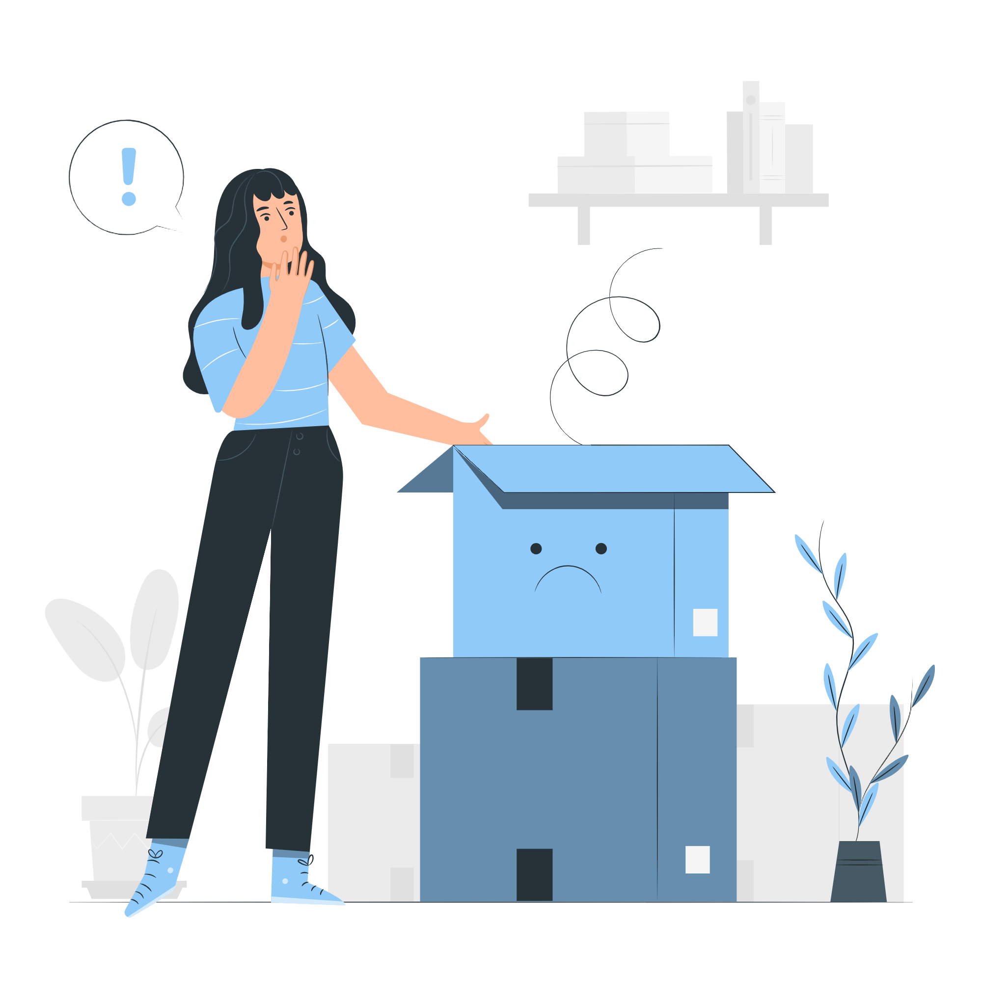 Drawing of a girl moving away