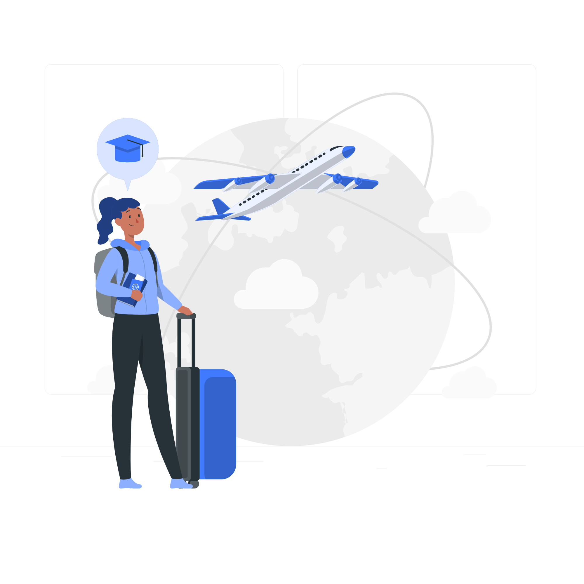 Drawing of a person with suitcases