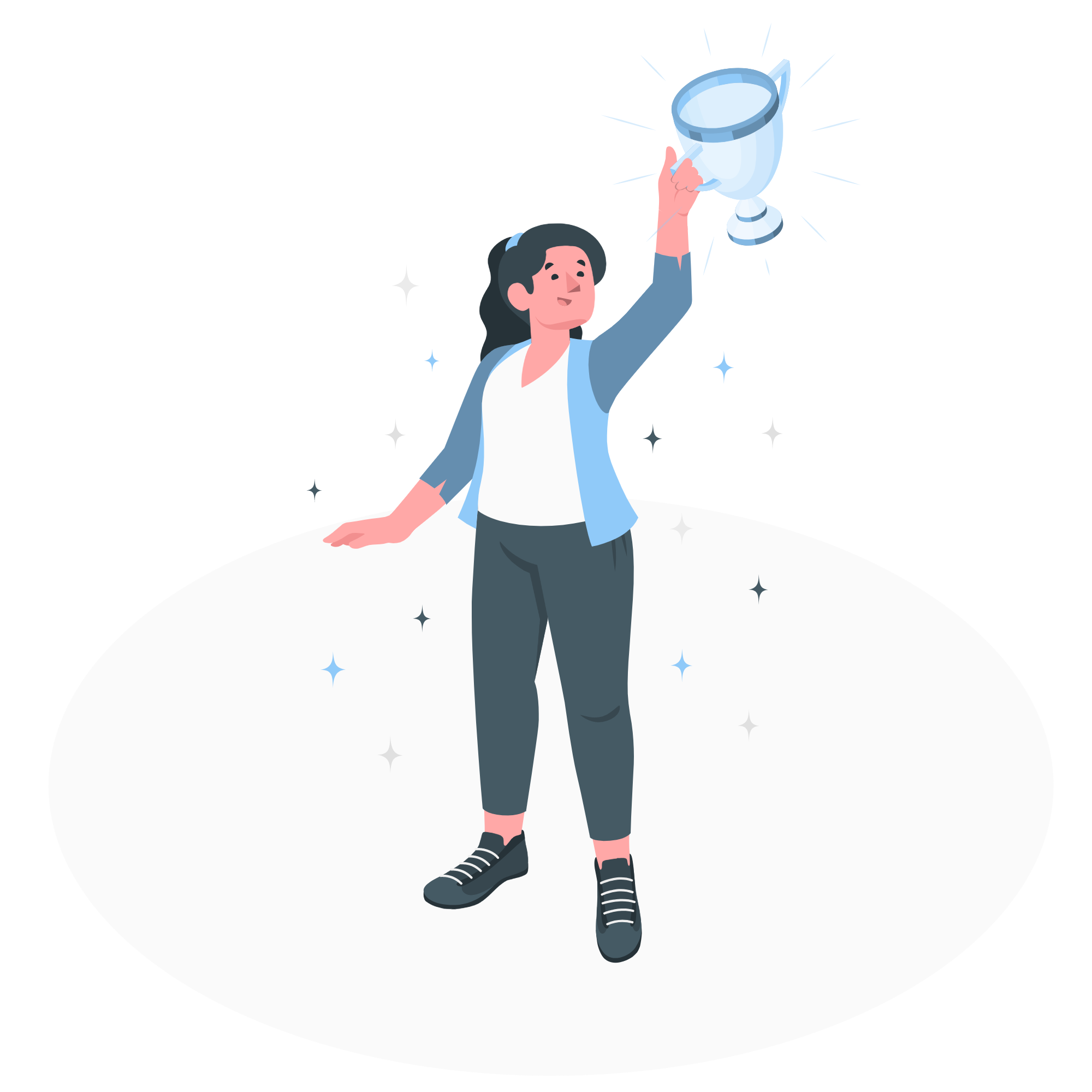 Drawing of a woman with reward